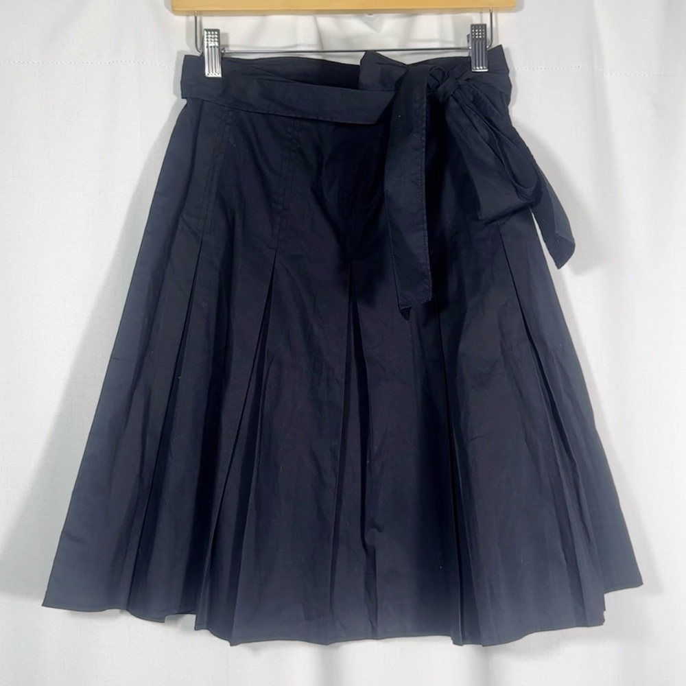 Vintage Tracy Evans Black Pleated Midi Skirt